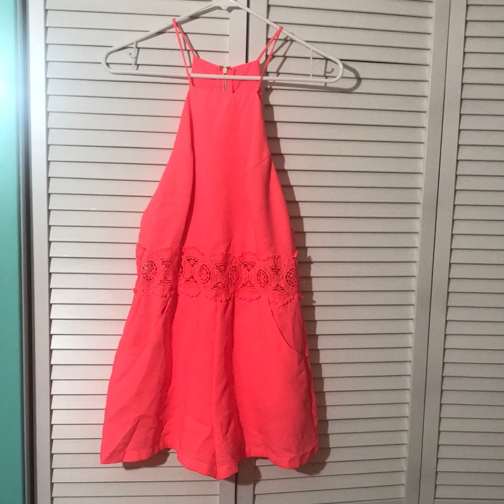 HYFVE HYFVE HYFVE neon coral romper size medium, never worn, I removed tags